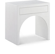 August Oak Veneer Nightstand in White - 388White-NS