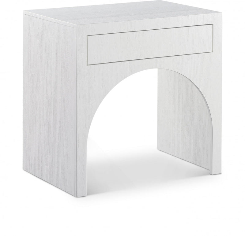 August Oak Veneer Nightstand in White - 388White-NS