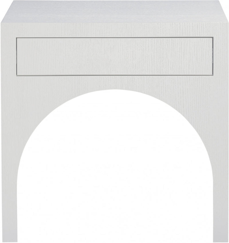 August Oak Veneer Nightstand in White - 388White-NS
