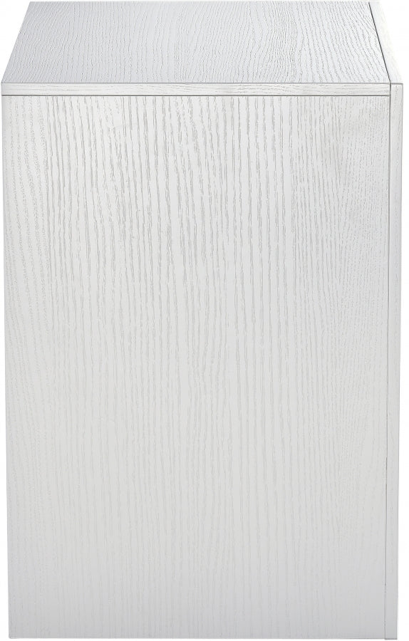 August Oak Veneer Nightstand in White - 388White-NS