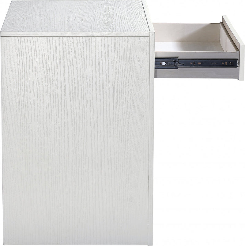 August Oak Veneer Nightstand in White - 388White-NS