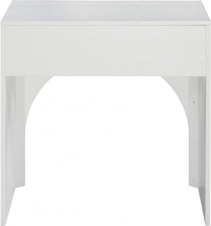 August Oak Veneer Nightstand in White - 388White-NS