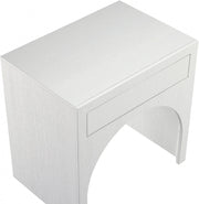 August Oak Veneer Nightstand in White - 388White-NS