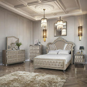 Augusta - Beige King Bed, Dresser, Mirror, Chest, Nightstand - B223-KDMCN