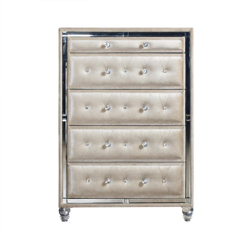 Augusta - Beige King Bed, Dresser, Mirror, Chest, Nightstand - B223-KDMCN