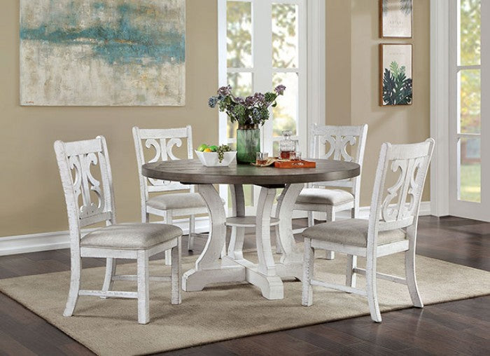 Auletta Distressed White/Gray Dining Table - CM3417GY-RT