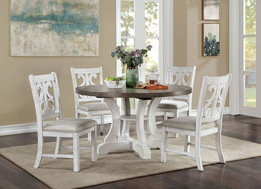 Auletta Distressed White/Gray Dining Table - CM3417GY-RT