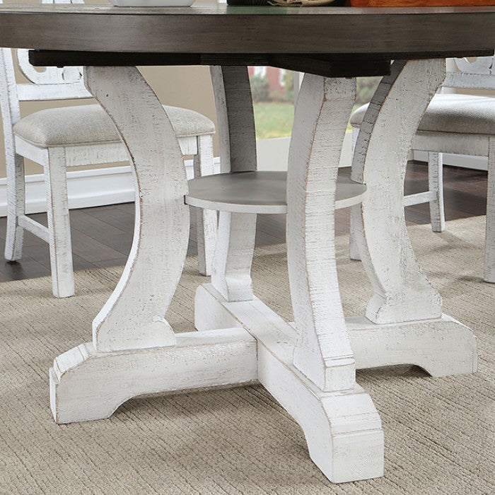 Auletta Distressed White/Gray Dining Table - CM3417GY-RT