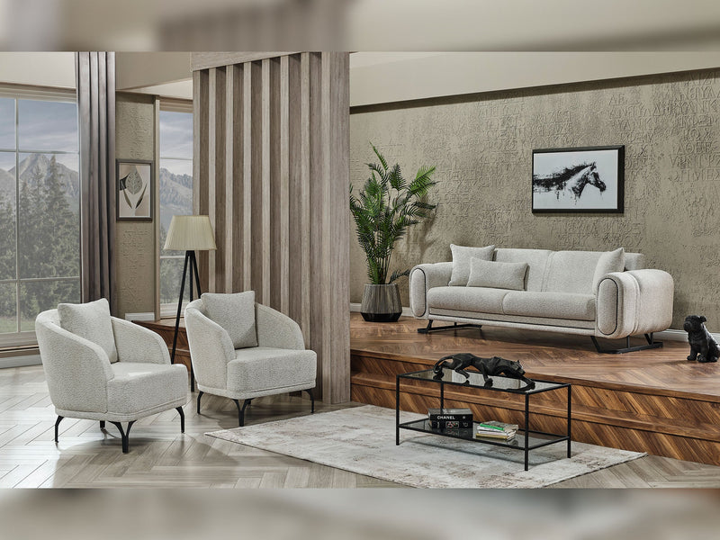 Aura 3-pieces (Sofa & Loveseat & Chair) Livingroom in Beige - 200-SER-AUR-PINAR07-321