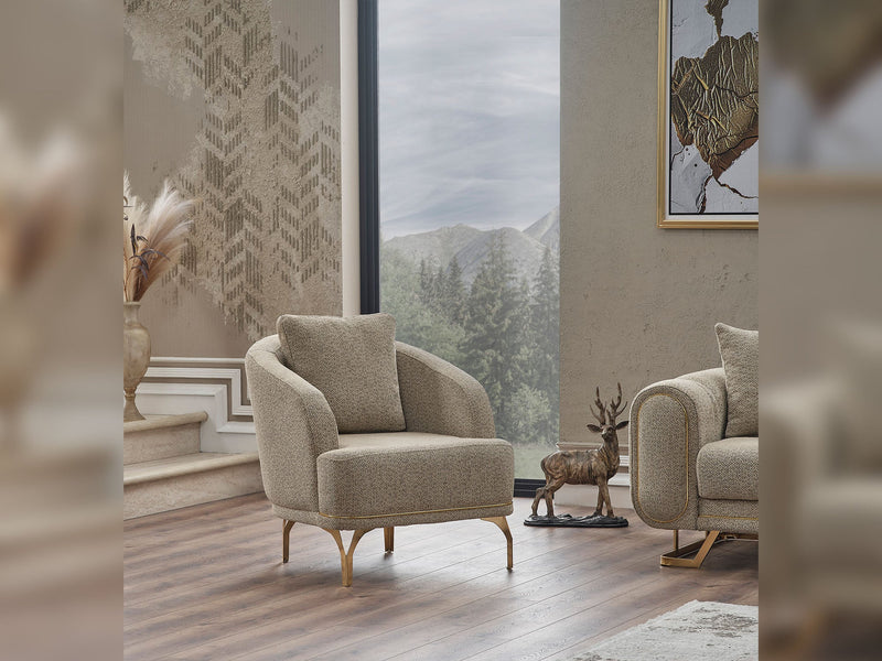 Aura 3-pieces (Sofa & Loveseat & Chair) Livingroom in Light Grey - 200-SER-AUR-PINAR21-321