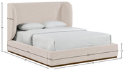 Aurin Linen Textured Fabric Upholstered King Bed in Beige - B1285Beige-K