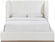 Aurin Linen Textured Fabric Upholstered King Bed in Cream - B1285Cream-K