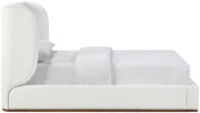 Aurin Linen Textured Fabric Upholstered King Bed in Cream - B1285Cream-K
