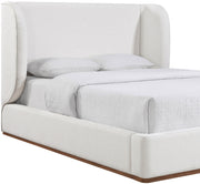 Aurin Linen Textured Fabric Upholstered King Bed in Cream - B1285Cream-K
