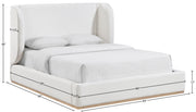 Aurin Linen Textured Fabric Upholstered King Bed in Cream - B1286Cream-K