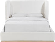 Aurin Linen Textured Fabric Upholstered King Bed in Cream - B1286Cream-K