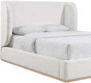 Aurin Linen Textured Fabric Upholstered King Bed in Cream - B1286Cream-K