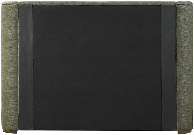 Aurin Linen Textured Fabric Upholstered King Bed in Olive - B1285Olive-K