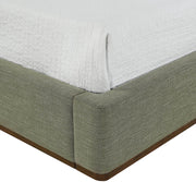 Aurin Linen Textured Fabric Upholstered King Bed in Olive - B1285Olive-K