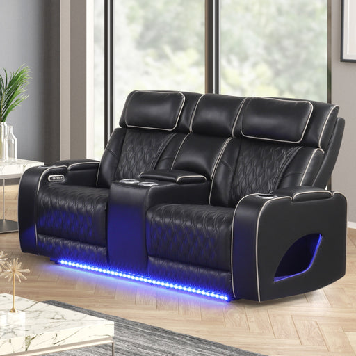 Aurora Black Loveseat - AURORA-BLK-LS