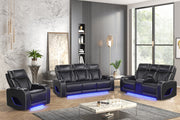 Aurora Black Sofa & Loveseat & Chair - AURORA-BK-SLC