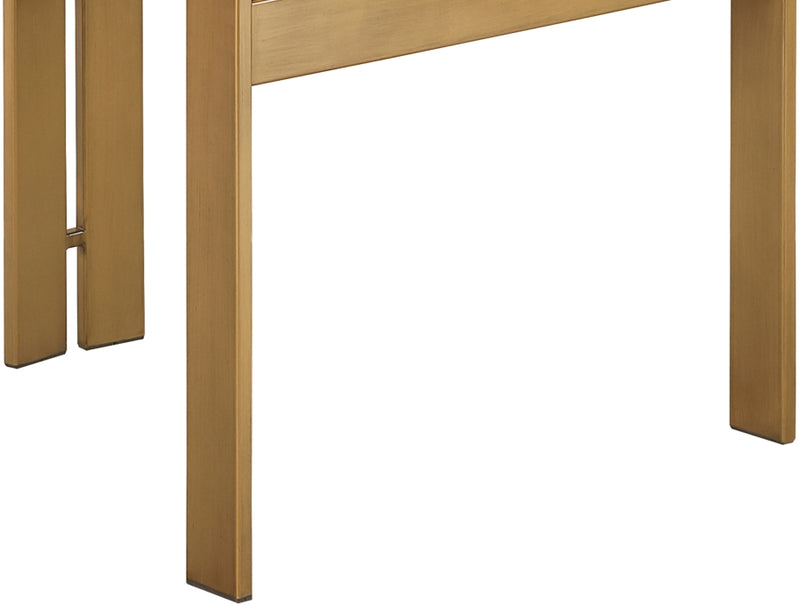 Aurum Linen Textured Fabric Upholstered And Brushed Brass Iron Frame Dining Chair in Beige, Set of 2 - 88088Beige-C