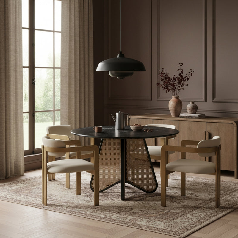 Aurum Vegan Leather Upholstered And Brushed Brass Iron Frame Dining Chair in Beige, Set of 2 - 88091Beige-C