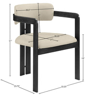 Aurum Vegan Leather Upholstered And Matte Black Iron Frame Dining Chair in Beige, Set of 2 - 88093Beige-C
