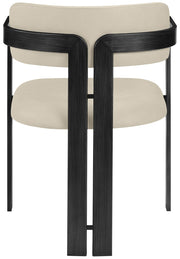 Aurum Vegan Leather Upholstered And Matte Black Iron Frame Dining Chair in Beige, Set of 2 - 88093Beige-C