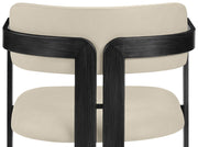 Aurum Vegan Leather Upholstered And Matte Black Iron Frame Dining Chair in Beige, Set of 2 - 88093Beige-C