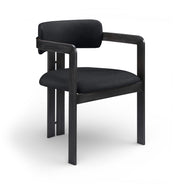 Aurum Vegan Leather Upholstered And Matte Black Iron Frame Dining Chair in Black, Set of 2 - 88093Black-C
