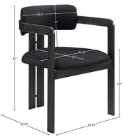 Aurum Vegan Leather Upholstered And Matte Black Iron Frame Dining Chair in Black, Set of 2 - 88093Black-C