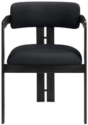 Aurum Vegan Leather Upholstered And Matte Black Iron Frame Dining Chair in Black, Set of 2 - 88093Black-C