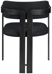 Aurum Vegan Leather Upholstered And Matte Black Iron Frame Dining Chair in Black, Set of 2 - 88093Black-C