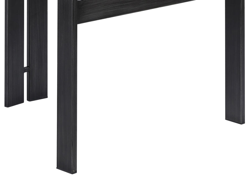 Aurum Vegan Leather Upholstered And Matte Black Iron Frame Dining Chair in Black, Set of 2 - 88093Black-C