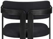 Aurum Vegan Leather Upholstered And Matte Black Iron Frame Dining Chair in Black, Set of 2 - 88093Black-C