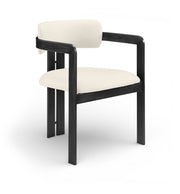 Aurum Vegan Leather Upholstered And Matte Black Iron Frame Dining Chair in Cream, Set of 2 - 88093Cream-C