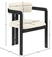 Aurum Vegan Leather Upholstered And Matte Black Iron Frame Dining Chair in Cream, Set of 2 - 88093Cream-C