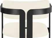 Aurum Vegan Leather Upholstered And Matte Black Iron Frame Dining Chair in Cream, Set of 2 - 88093Cream-C
