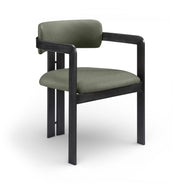 Aurum Vegan Leather Upholstered And Matte Black Iron Frame Dining Chair in Green, Set of 2 - 88093Green-C