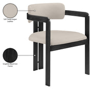 Aurum Vegan Leather Upholstered And Matte Black Iron Frame Dining Chair in Taupe, Set of 2 - 88093Taupe-C