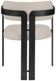 Aurum Vegan Leather Upholstered And Matte Black Iron Frame Dining Chair in Taupe, Set of 2 - 88093Taupe-C