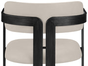 Aurum Vegan Leather Upholstered And Matte Black Iron Frame Dining Chair in Taupe, Set of 2 - 88093Taupe-C
