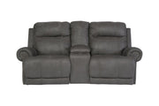 Austere Gray Reclining Loveseat with Console - Gate FurnitureLoveseat