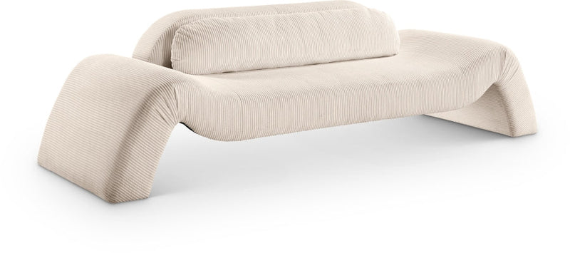 Austin 107" Corduroy Upholstered Sofa in Beige - 44009Beige-S