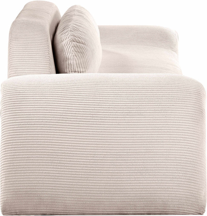 Austin 107" Corduroy Upholstered Sofa in Beige - 44009Beige-S