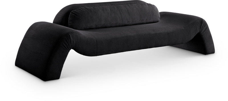 Austin 107" Corduroy Upholstered Sofa in Black - 44009Black-S