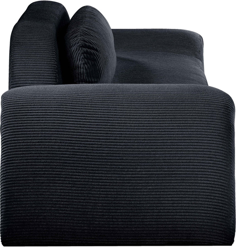 Austin 107" Corduroy Upholstered Sofa in Black - 44009Black-S