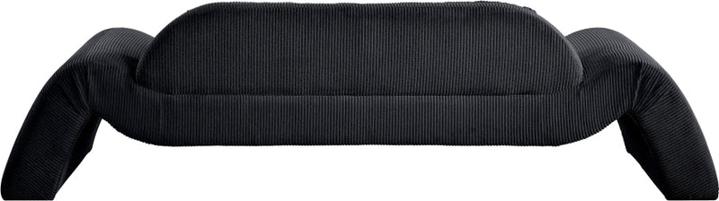 Austin 107" Corduroy Upholstered Sofa in Black - 44009Black-S