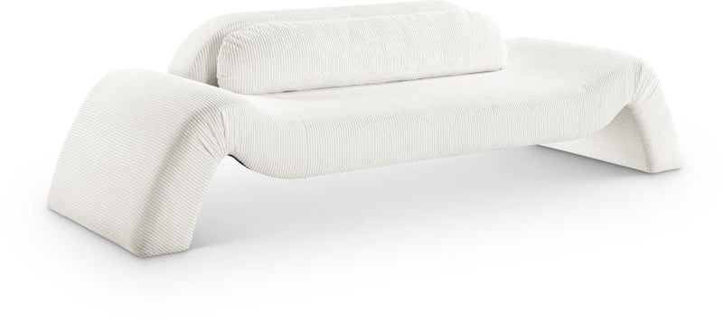 Austin 107" Corduroy Upholstered Sofa in Cream - 44009Cream-S